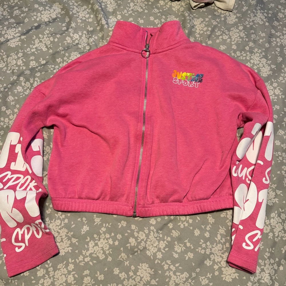 Justice Pink Cropped Fleece